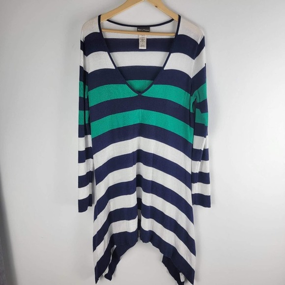 Tommy Bahama Flared Tunic Sweater Long Sleeve Striped Size L - Picture 1 of 5